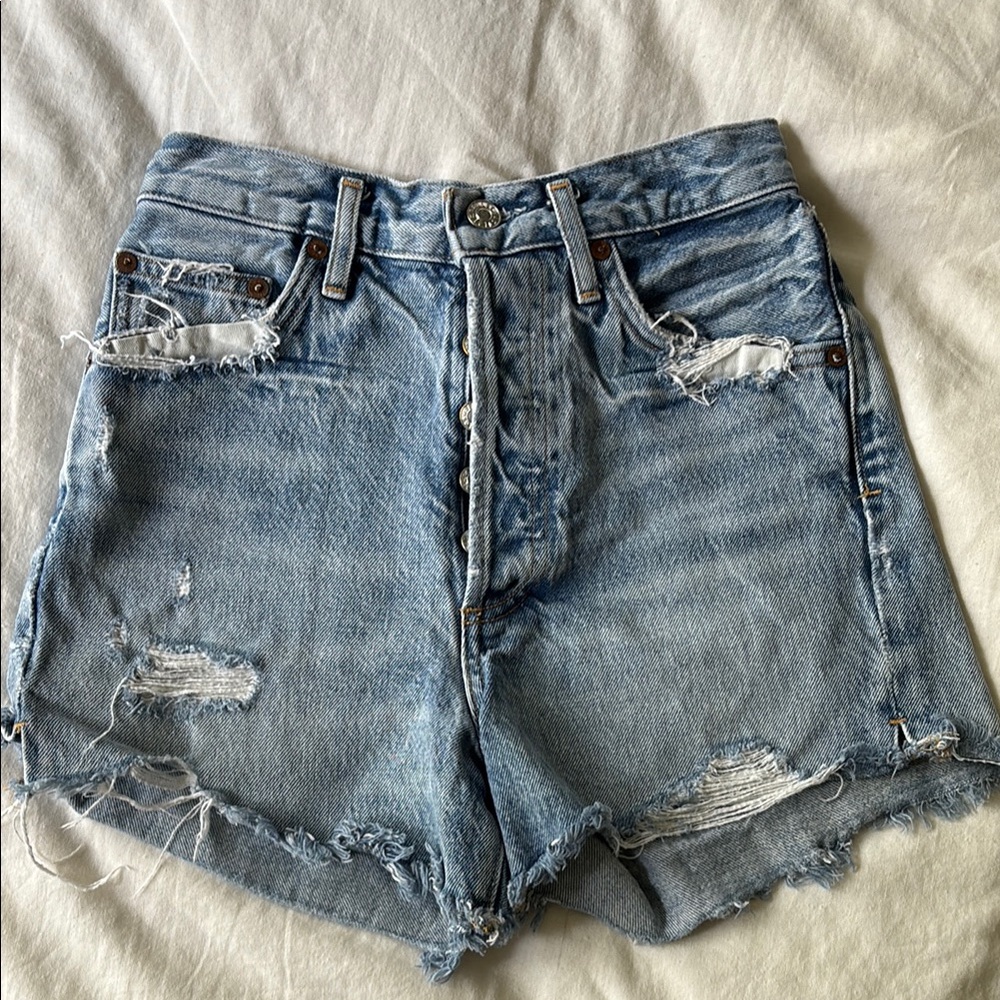 Agolde Blue Jean Shorts Classic Style